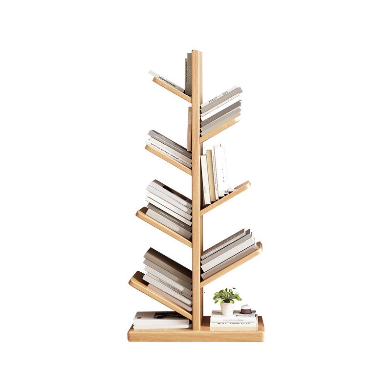 Scandinavian Open Back Vertical Bookshelf Wooden Bookcase with Shelves