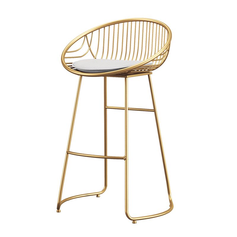 Scandinavian Upholstered Bar Stools for Home Bucket Stools with Metal Base