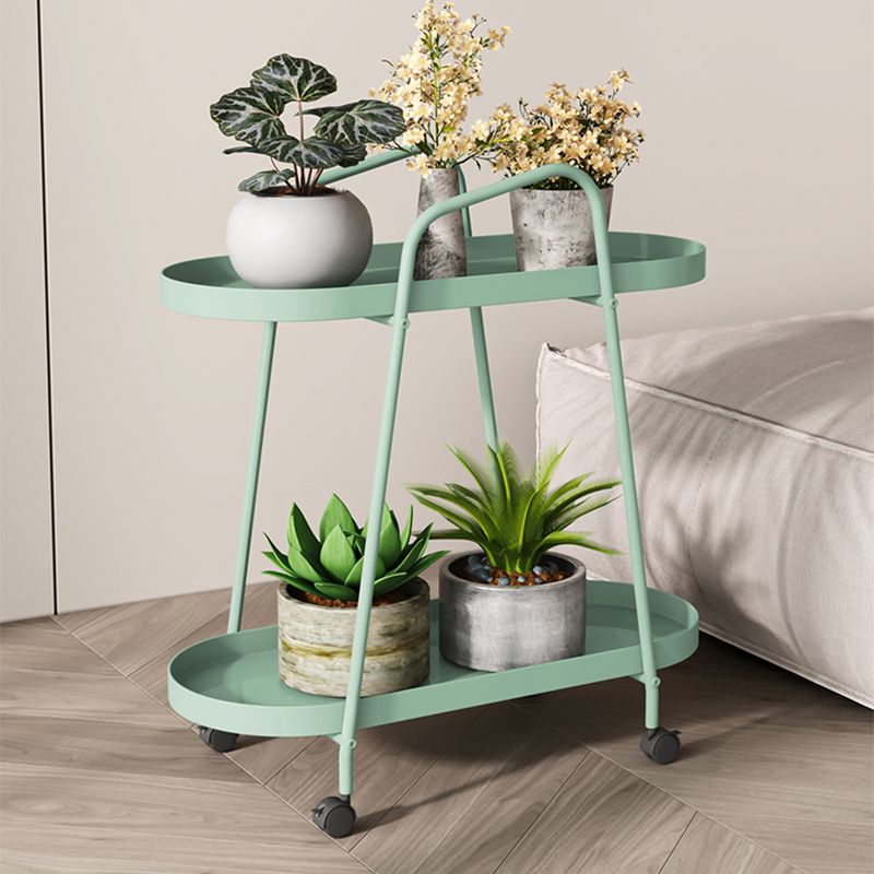 11" Wide Contemporary Corner Table Metal Double Tier End Table