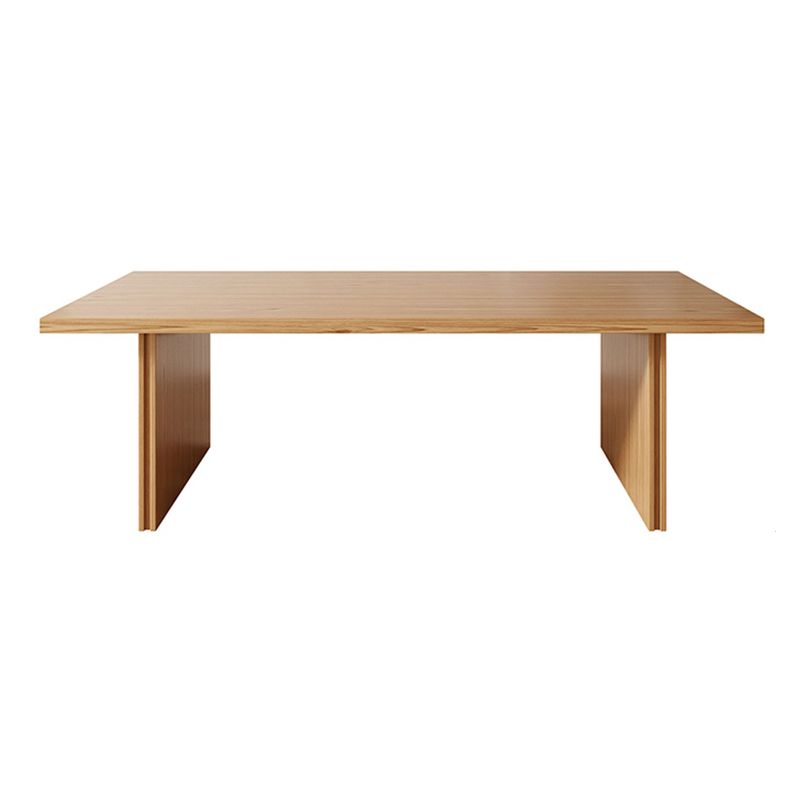 Modern Pine Solid Wood Dinner Table Rectangle Double Pedestal Dining Table