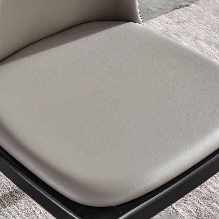 Industrial Home Parsons Silla auxiliar Silla de comedor de cuero con patas de madera