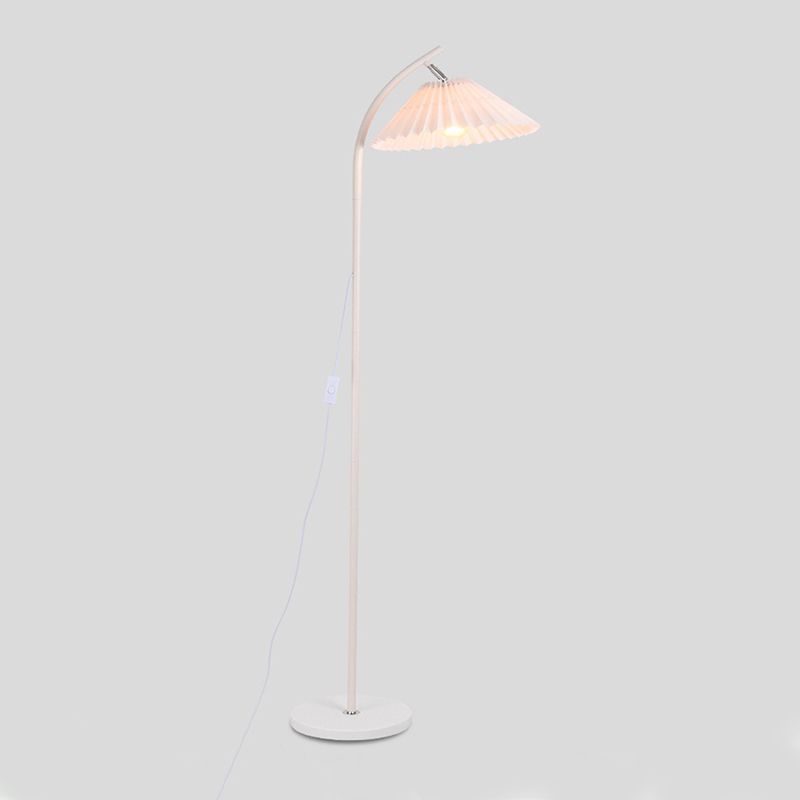 1 Light Cone-Shaped Floor Lamps Modernism Fabric Floor Lamps for Bedroom