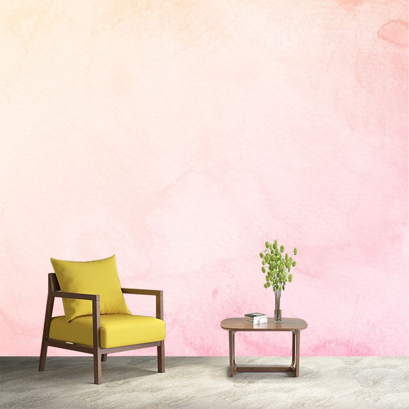 Pink Ombre Print Wall Mural Stain Resistant Wall Decoration for Bedroom, Made to Measure