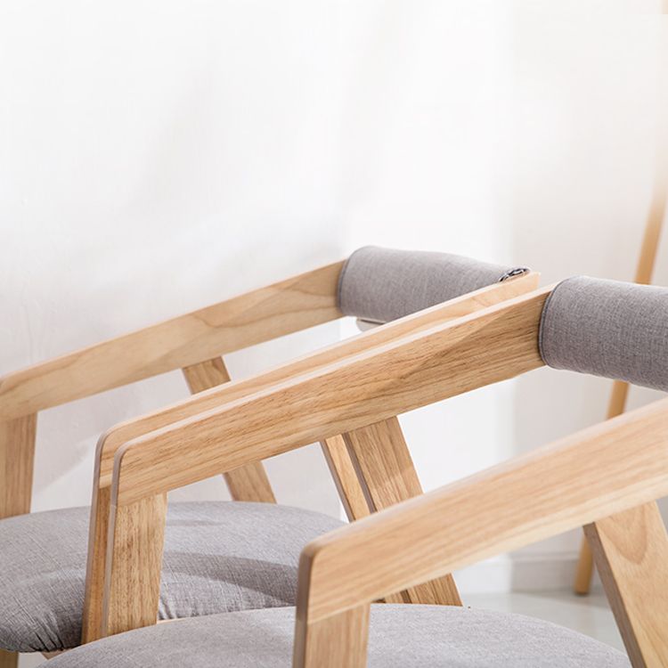 Chaise de salle à manger traditionnelle en bois massif, fauteuil de salle à manger unique en lin pour Restaurant