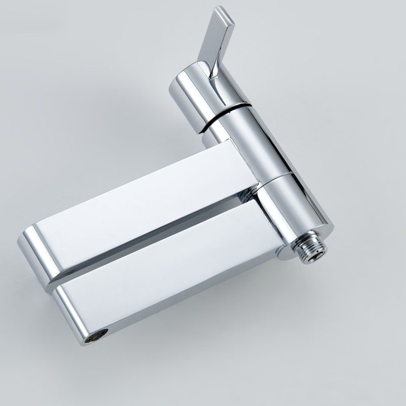 Contemporary Chrome Bath Faucet Trim Swivel Wall Mounted with Hand Shower