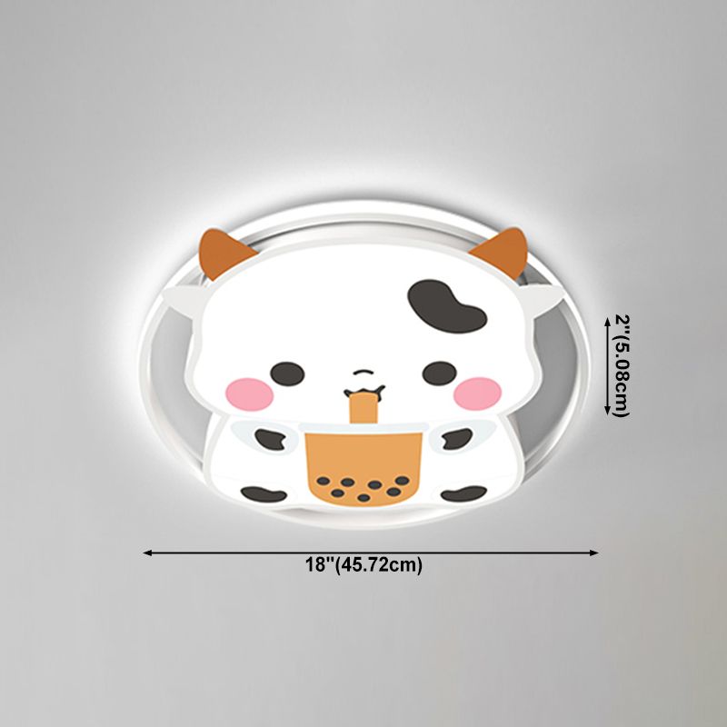 Lovely Cow LED Ceiling Light Modern Simple Style Flush-mount Lamp for Bedroom Living Room