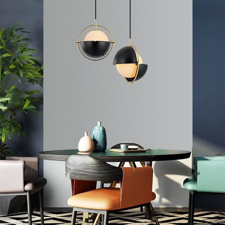 Accesorio de iluminación colgante contemporáneo Luz de techo esférico con sombra de vidrio