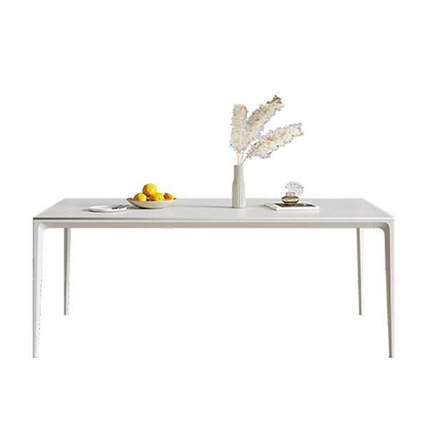 Modern Style Dining Table Sintered Stone Rectangle 4 Legs Table