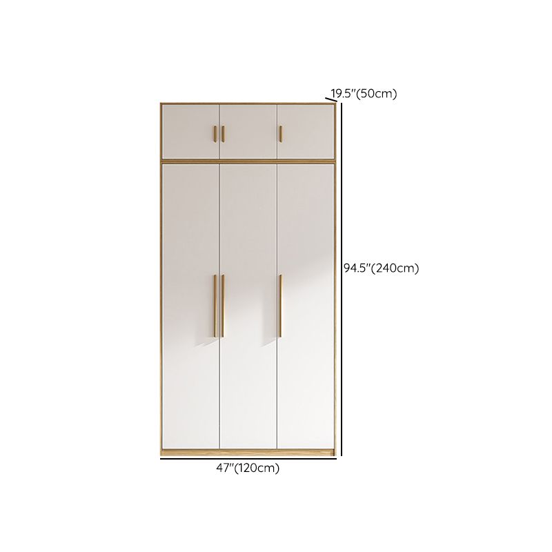 Contemporary Freestanding Wardrobe Engineered Wood White Wardrobe