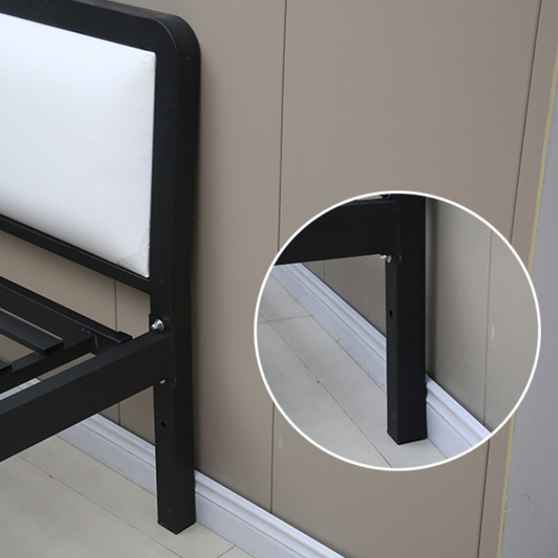 Contemporary Metal Bed with Slat Headboard Rectangular Adjustable Bed