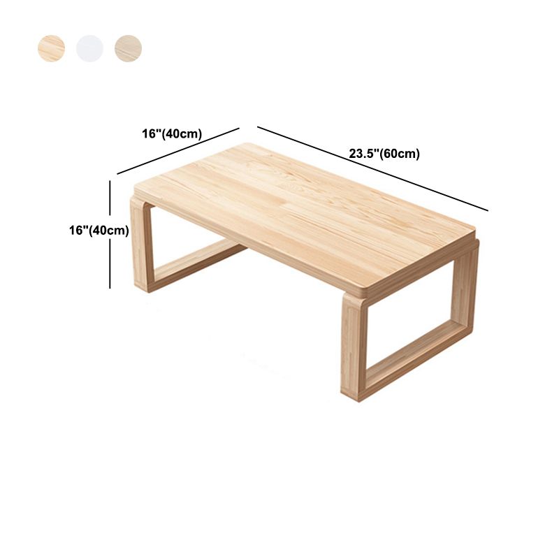 Sled Wooden Coffee Table Nordic Rectangular Single Cocktail Table, 15.75" D x 15.75" H