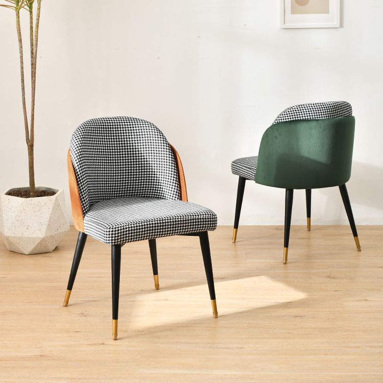 Sillas de comedor sin brazos tapizadas estilo escandinavo con respaldo sólido que cena la silla lateral