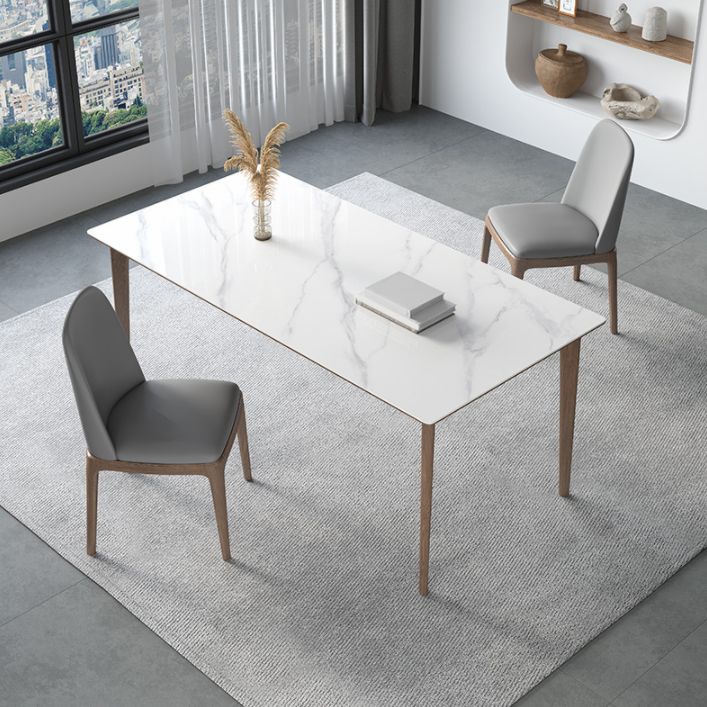 Modern Style Sintered Stone Dining Set Wood 1/2/3/4/5/7 Pieces Dining Set