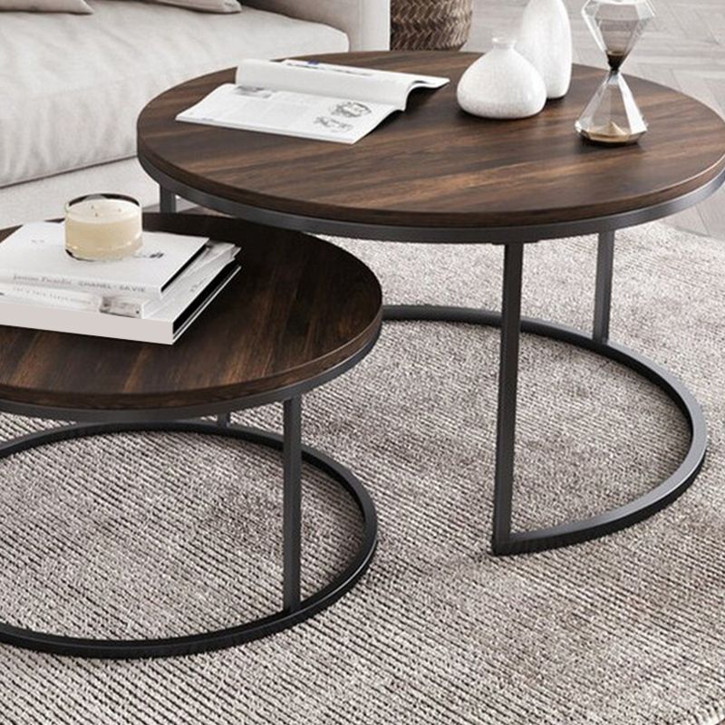 Contemporary Coffee Table Solid Wood Round Coffee Cocktail Table