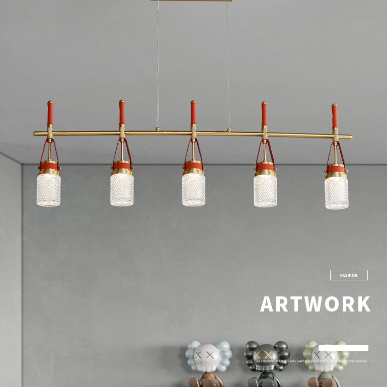 Jar baratto acrilico soggiorno illuminazione a sospensione moderna moderna decorazione a led in metallo isola lampade