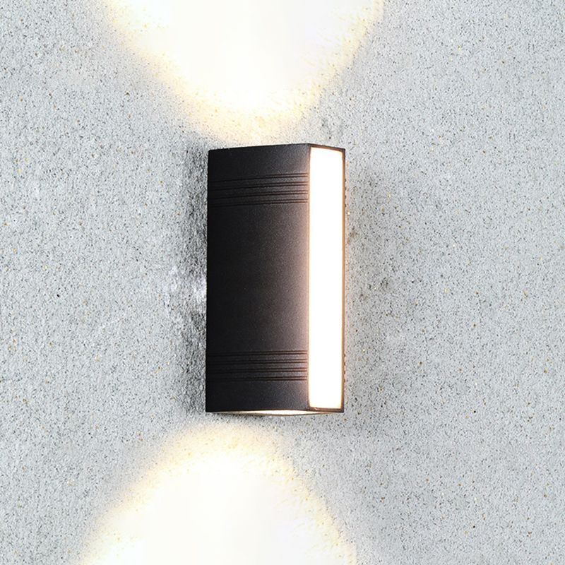 Modern Wall Sconce 1 illuminazione nero in alluminio nero illuminazione montata per giardino