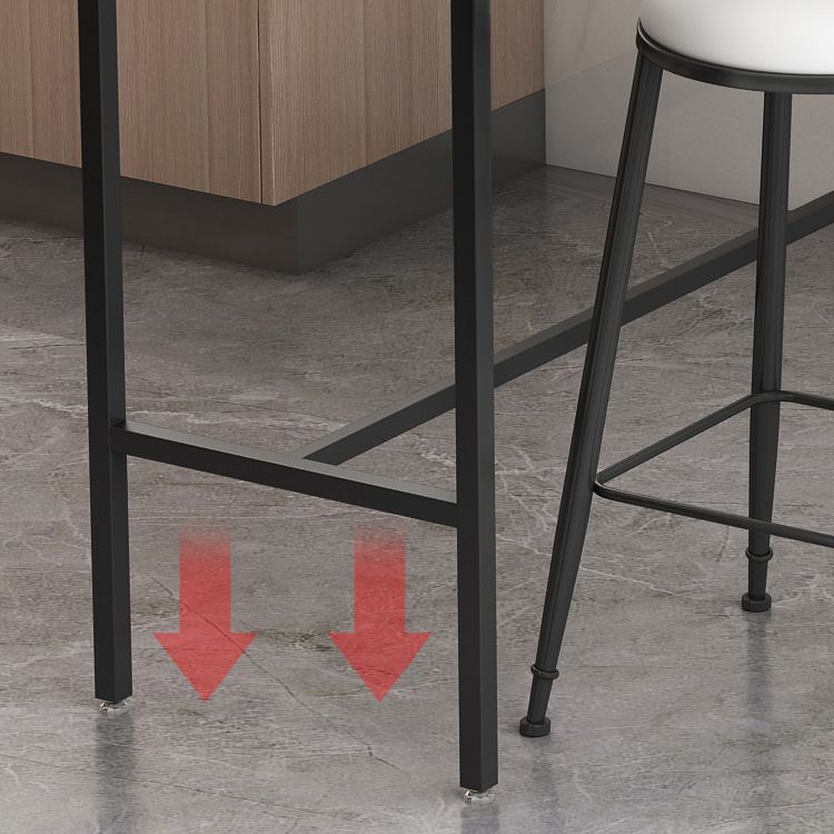 Indoor Marble Trestle Cocktail Bar Table Modern White Footrest Pub Height Dining Table