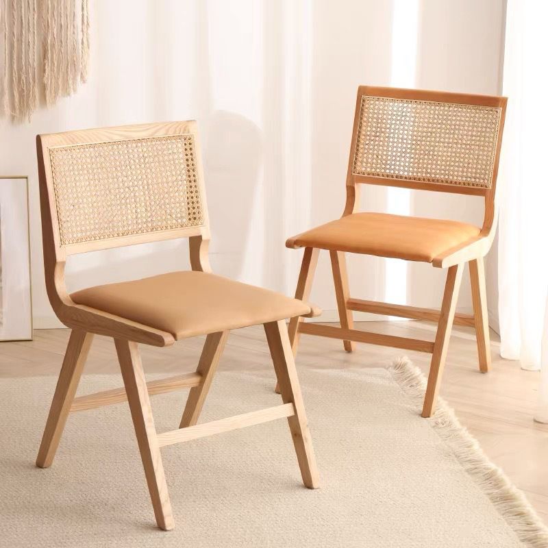 Contemporary Side Chair Open Back Wood Dining Room Chair for Kitchen
