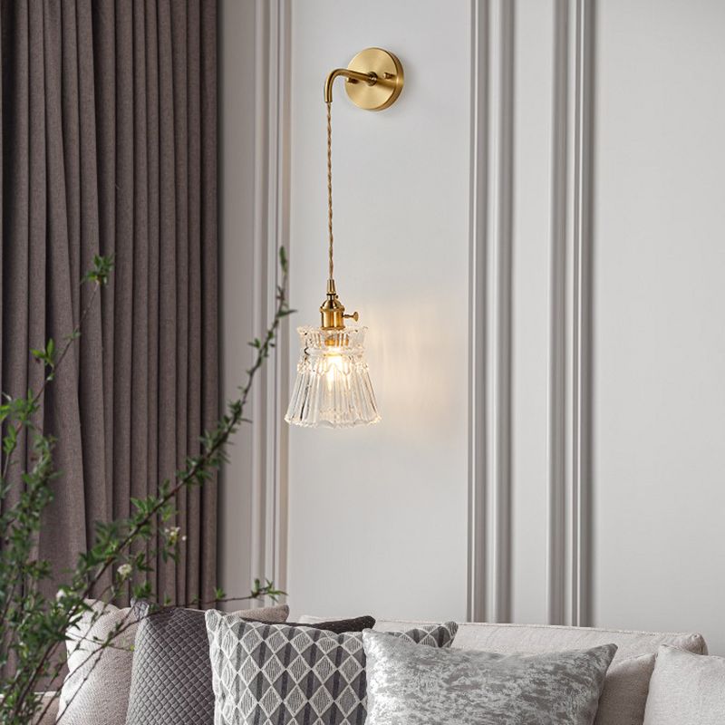 Contemporary Vanity Light Creative Glass Shade Wall Light Sconce for Washroom