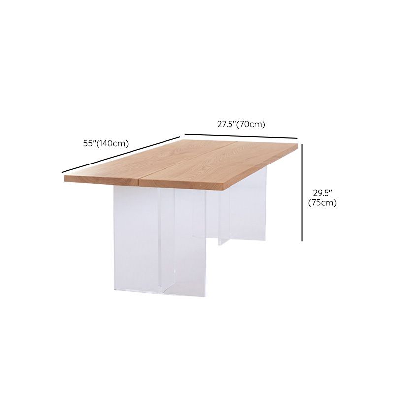 Simplicity Style Dinette Table Rectangle Solid Wood Dining Room Table in Brown