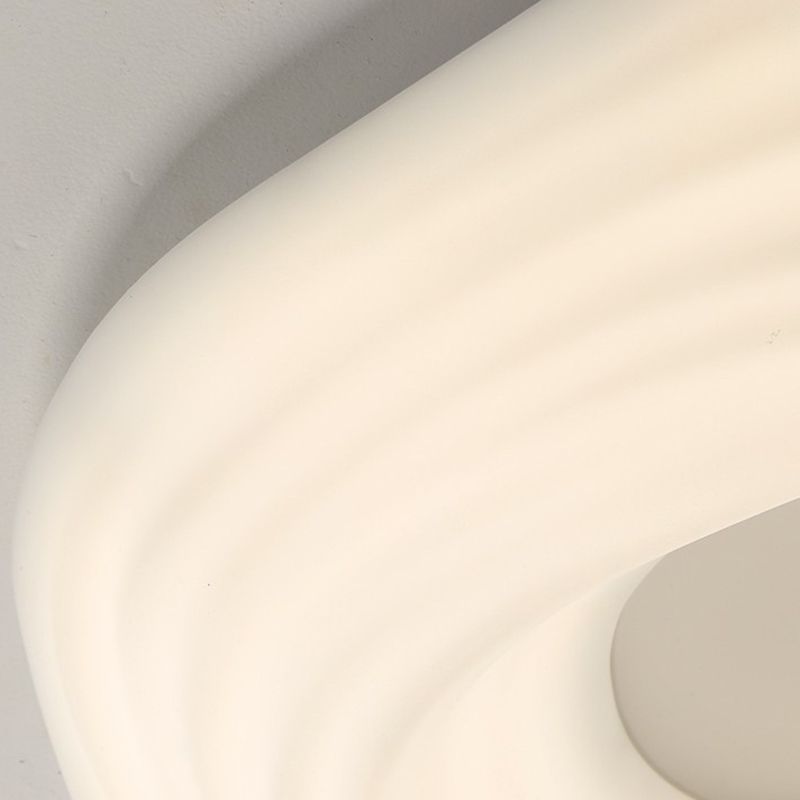 2-Light White Modernism Flush Mount Lighting Acrylic LED Ceiling Light for Bedroom