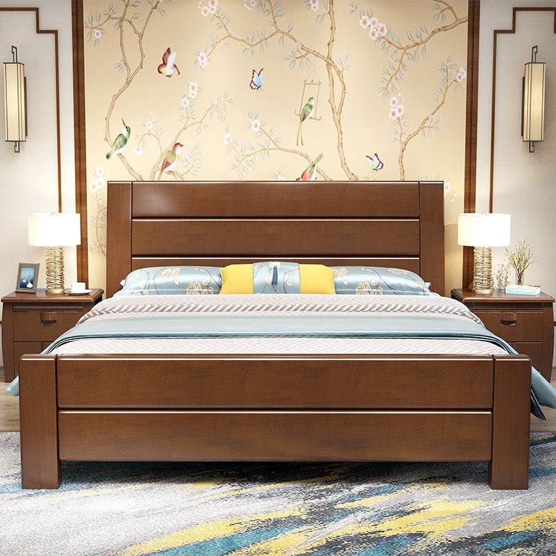 Traditional Metal Panel Rectangular with Headboard Standard Bed