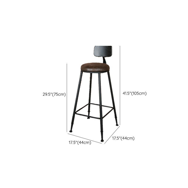 Contemporary Metal Dining Stool Armless Bar Stool with Black Base
