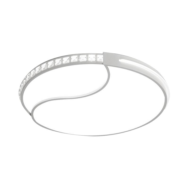 16.5"/20.5"/24.5" Wide Crystal Circular Flush Mount Lighting Contemporary LED Ceiling Light Fixture in Warm/White Light