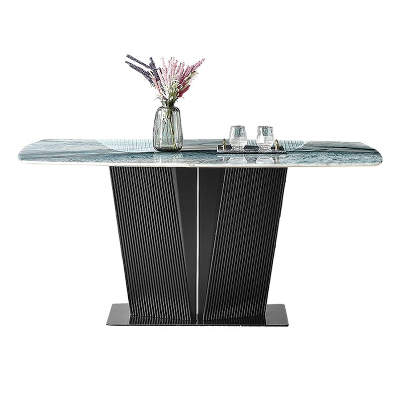 Rectangle Dining Set 1/5 Pcs Marble Dining Table with Upholstered Chairs