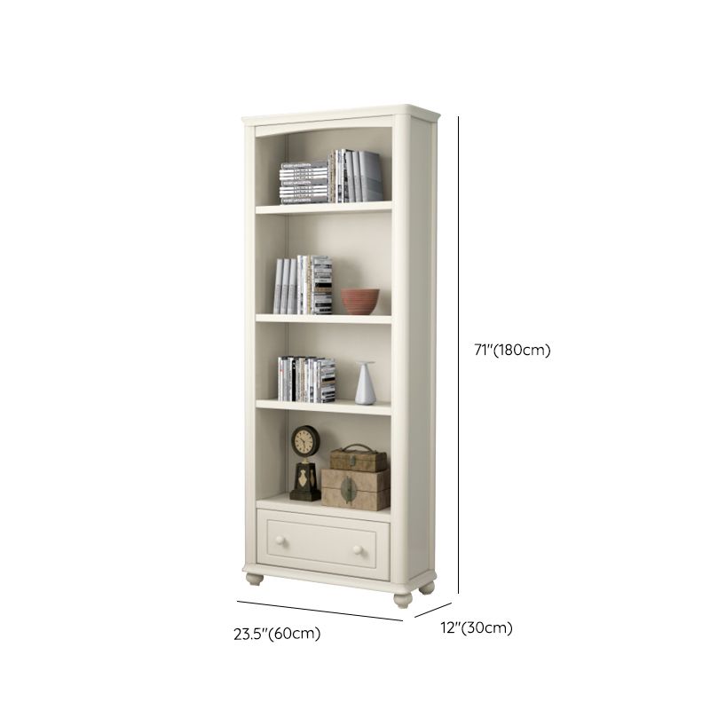 Modern Standard Bookshelf Wooden White Bookcase with Shelves