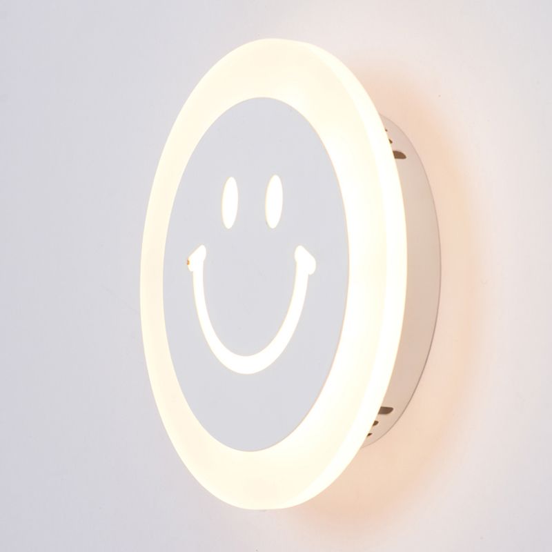 Modern Style Round Sconce Light Fixtures Metal 1 Light Wall Mounted Lighting