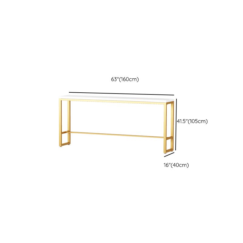 Pine Solid Wood Bar Height Table Glam Rectangle Indoor Bar Table