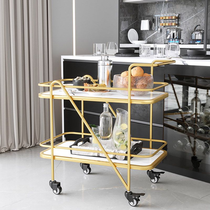 Modern 2-Tier Prep Table Rectangular Open Storage Prep Table