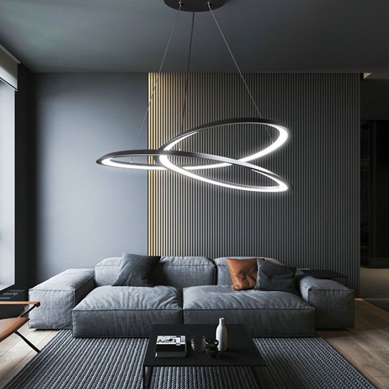 Black Spiral Soffitto a sospensione Lumo a LED a LED a LED IMPICAZIONE LADURA