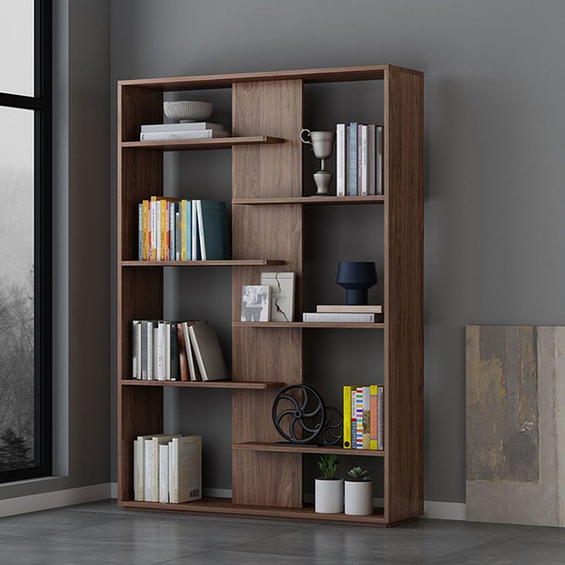 Contemporary Open Back Standard Bookshelf Wood Bookcase with Shelves