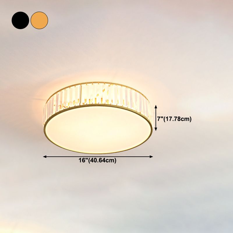 Colonial Style Geometric Flush Mount Light Crystal 1-Light Flush Ceiling Lights