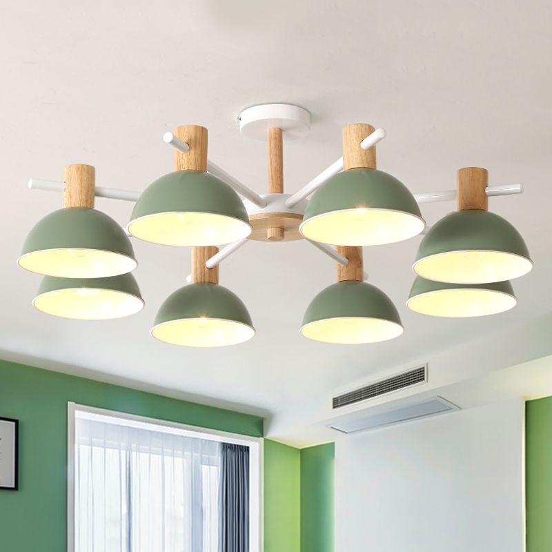 Macaroon Dome suspendu Pendant Fer 8 lumières suspendues lustre pour le salon