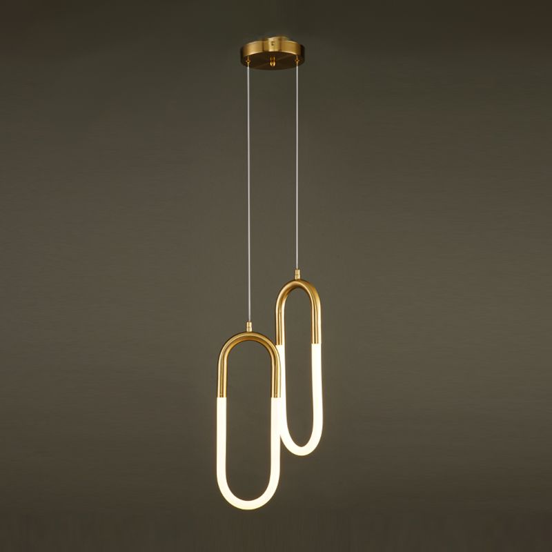 Zeitgenössischer Stil linearer Formpendelleuchten Metallhängelampen