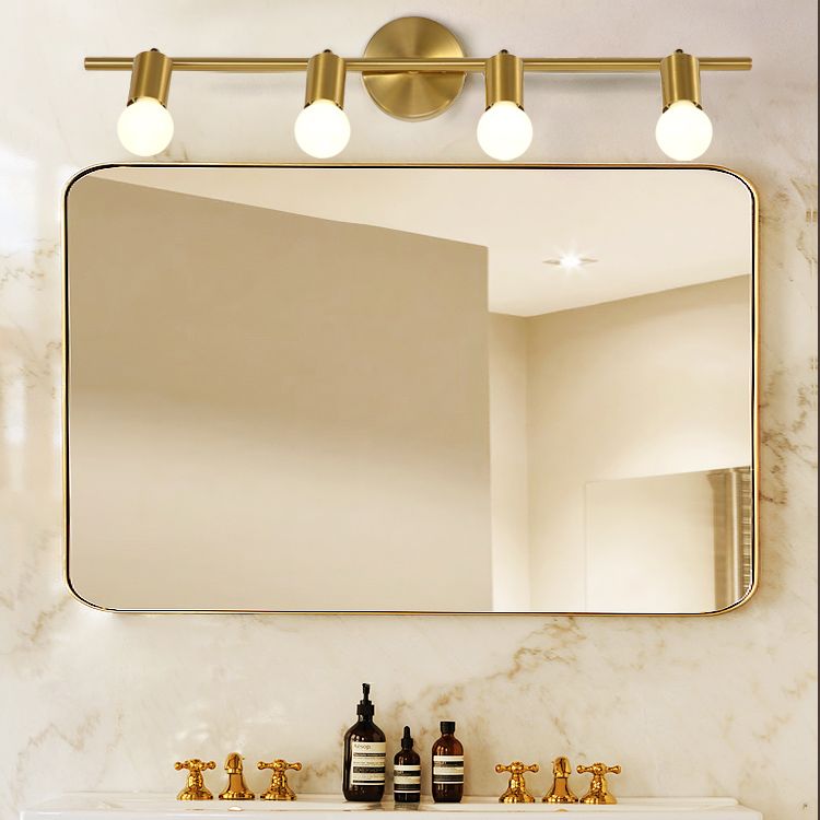 Bare Bulb Vanity Sconce Lights Ultra-modern Metallic Wall Sconce Lighting for Bathroom