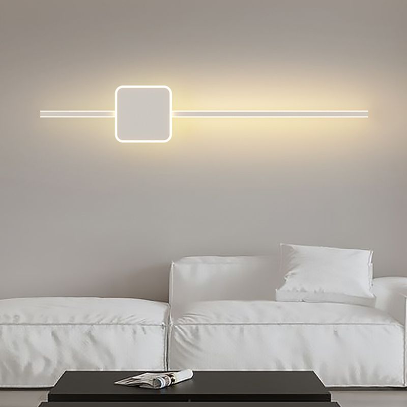 Metal Geometric Shape Wall Light Modern Style 1-Light Wall Mounted Light Fixture in White