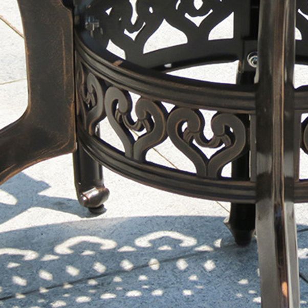 Dark Brown Boho Dining Table Set 1/5 Pcs Metal Outdoor Dining Set