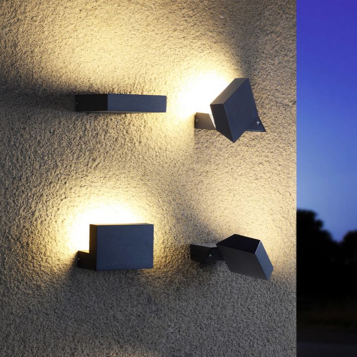 Modern Aluminum Wall Light Cube Black Rotatable LED Wall Washer for Outdoors