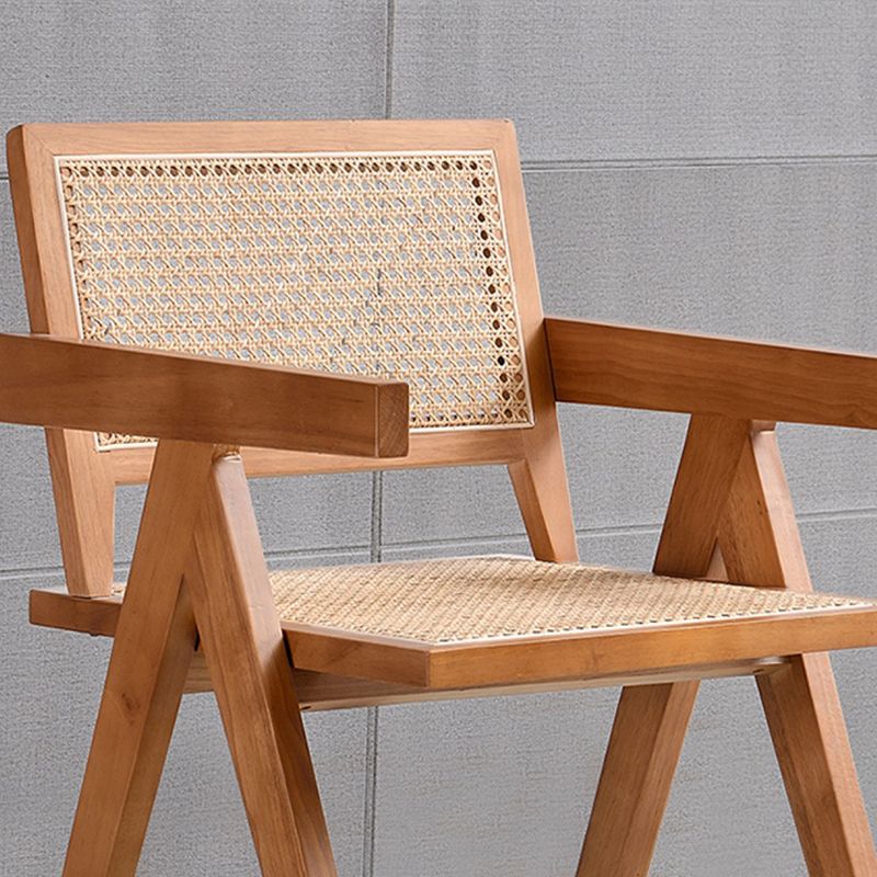 Rubberwood Solid Wood Dining Chair Open Back Dining Chair for Dining Room