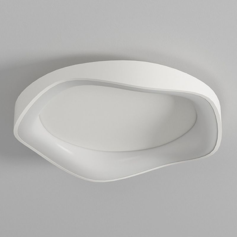 Single White Modernism Flush Mount Lighting Unique LED Ceiling Light for Bedroom