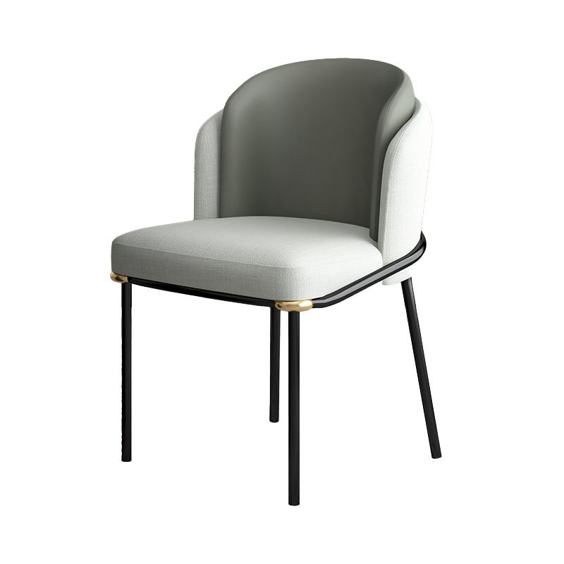 Industrial Style Home Side Chair Upholstered Dining Chair with Metal Leg