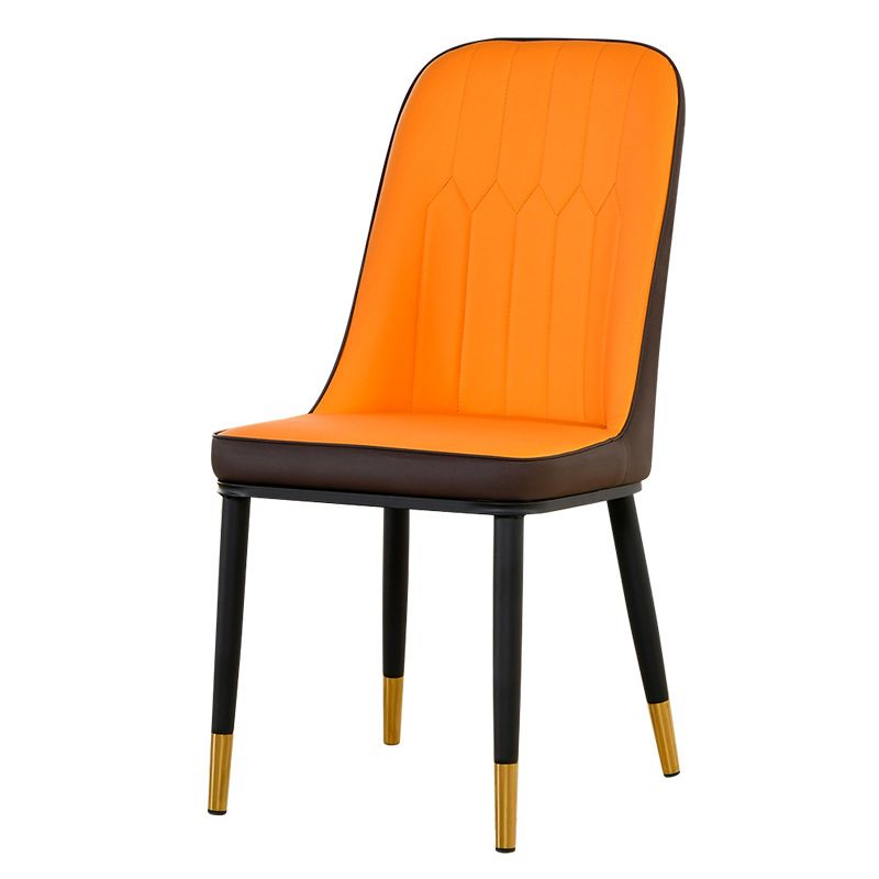 Juego de sillas de metal escandinavo, silla auxiliar de comedor con respaldo sólido de cocina (juego de 4)