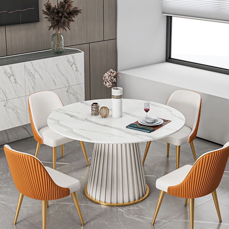 Modern 1/2/5/7 Pieces Dining Set Round Stone Dining Table for Kitchen