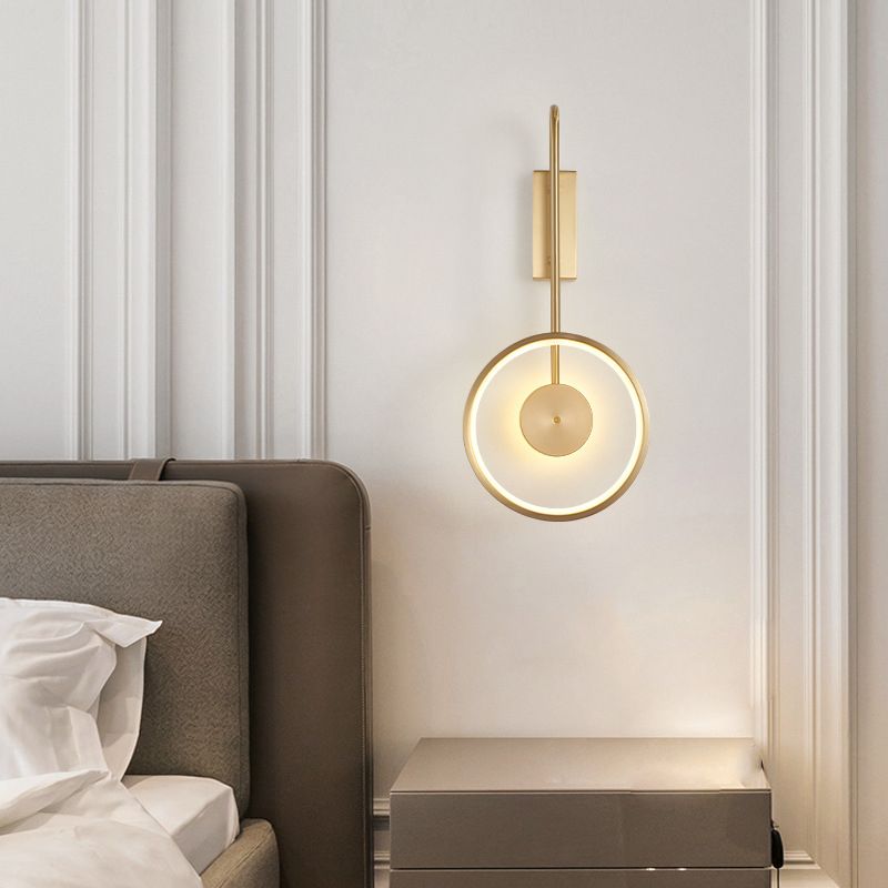 Post-Modern Wall Sconce Copper LED Sconce Lighting for Bedroom