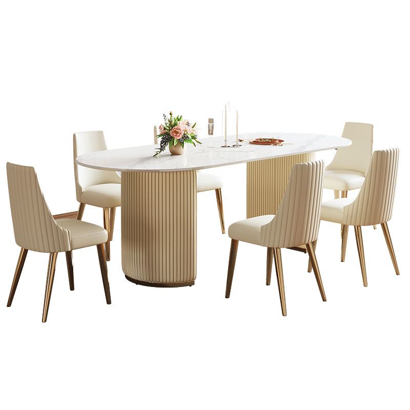 Dining Room Dinner Kitchen Table Simple Pedestal Stone Dining Table