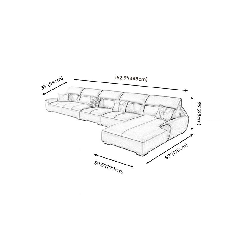 Faux Pull in pelle posteriore alto divano a livello di macchia sezionale con braccio svasato